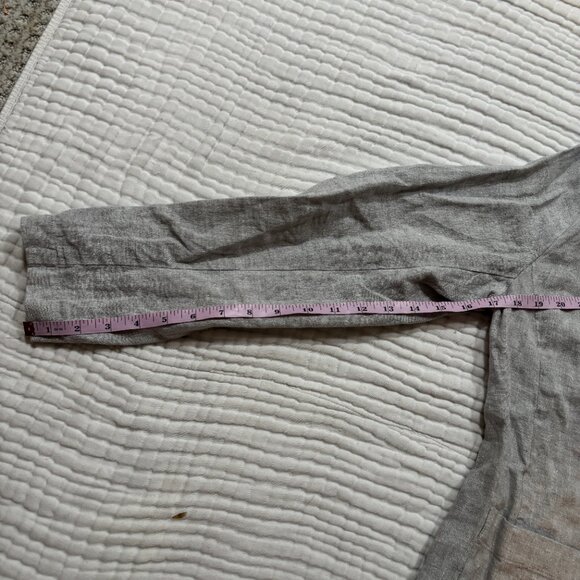 Eileen Fisher Blazer Light Gray Linen glitter Button Casual – Women’s M NWOT - Picture 10 of 12